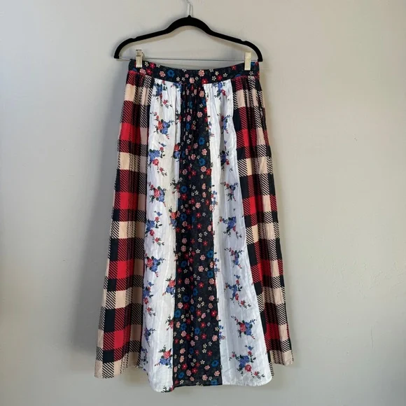 Anthropologie Let Me Be Contrast mixed print maxi skirt Size XS - Picture 5 of 12